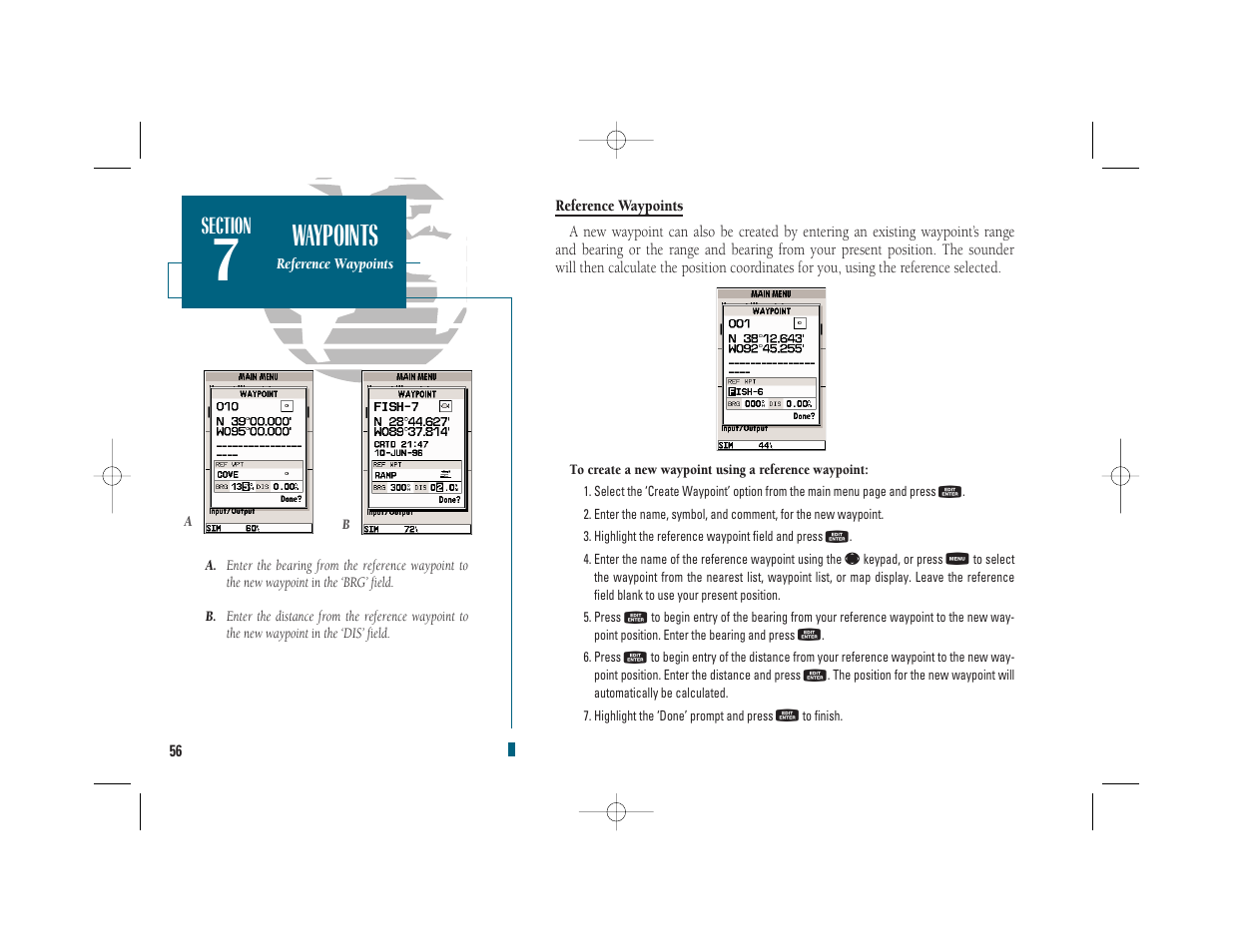 Getting start- ed, Waypoints | Garmin GPSMAP 235 Sounder User Manual | Page 66 / 119