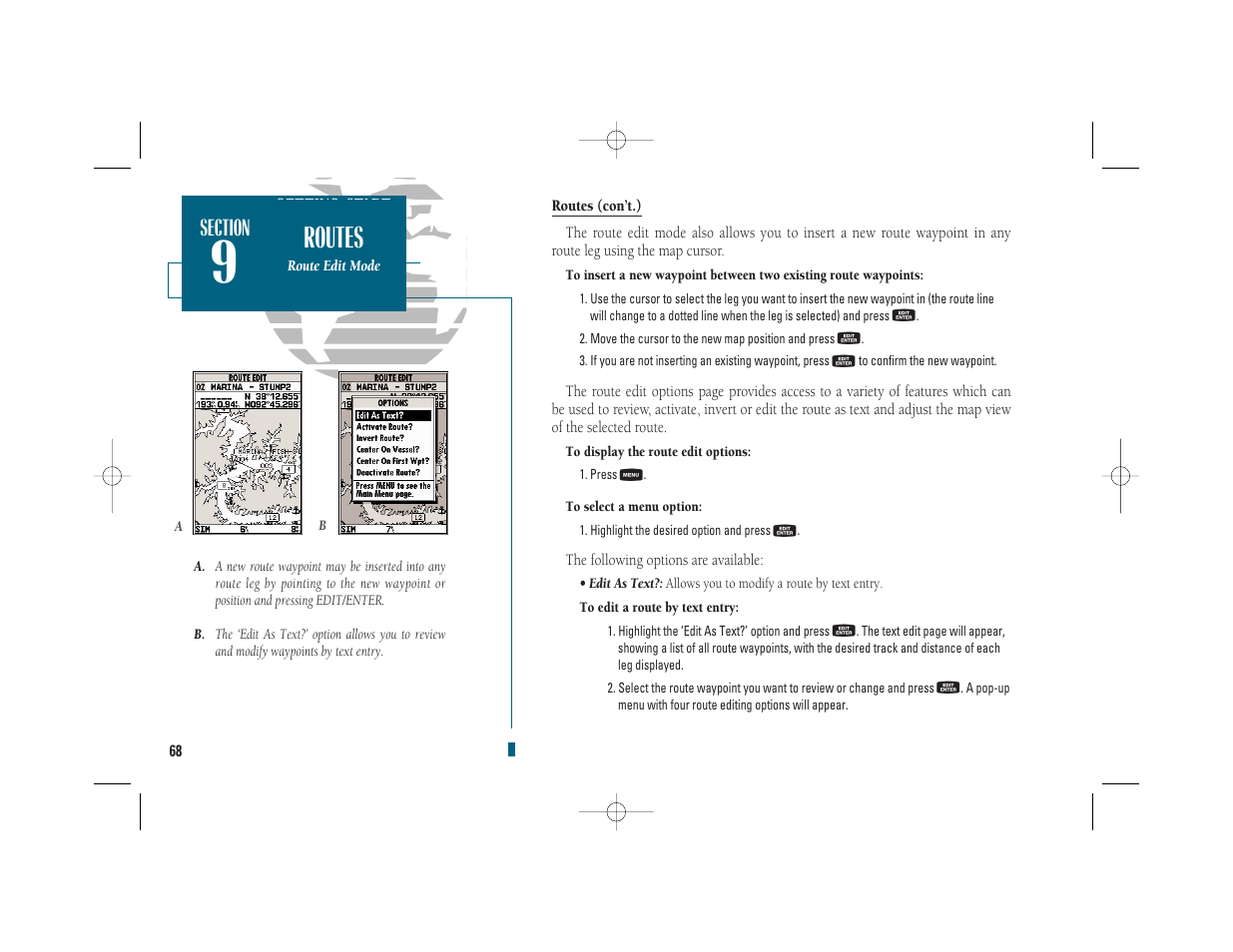 Getting start- ed, Routes | Garmin GPSMAP 235 Sounder User Manual | Page 78 / 119