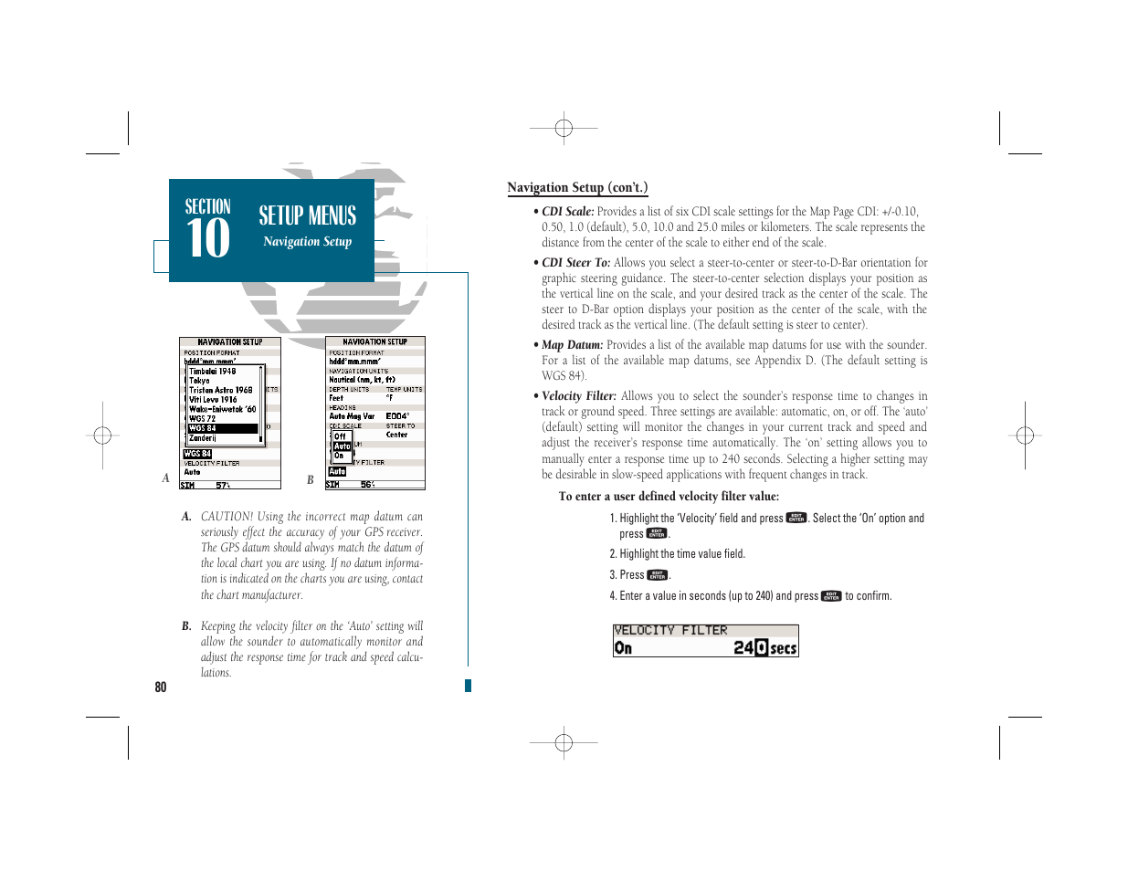 Setup menus | Garmin GPSMAP 235 Sounder User Manual | Page 90 / 119