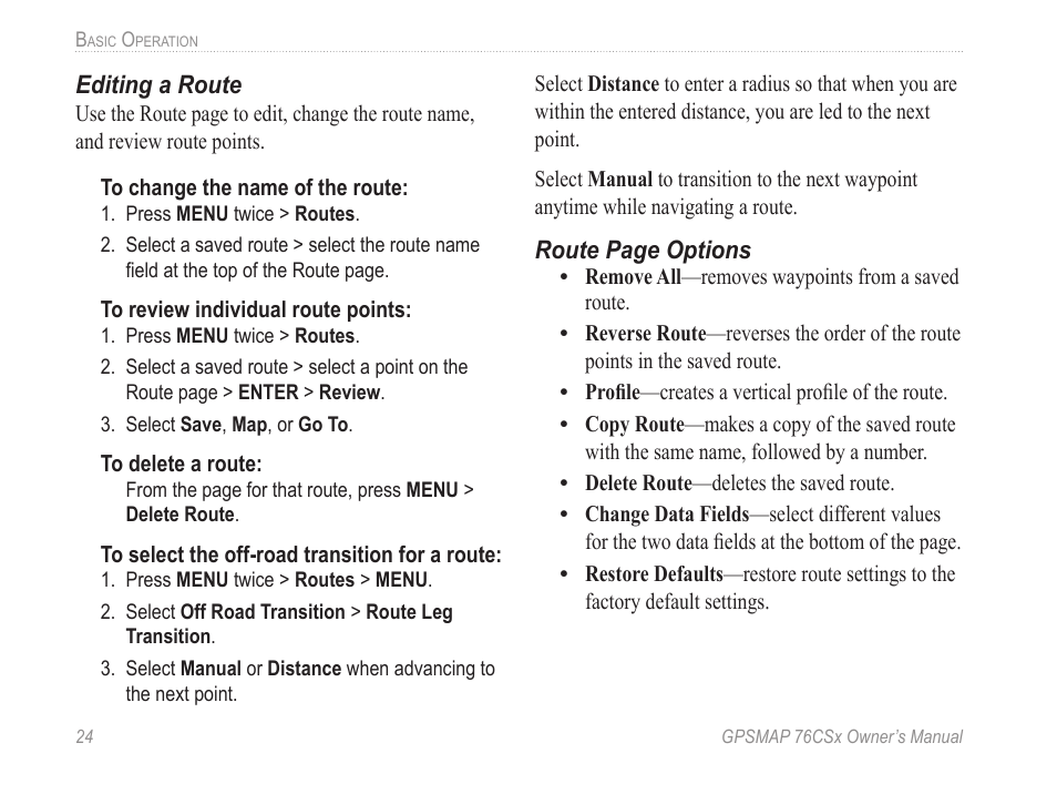 Garmin GPSMAP 76CSx User Manual | Page 30 / 64