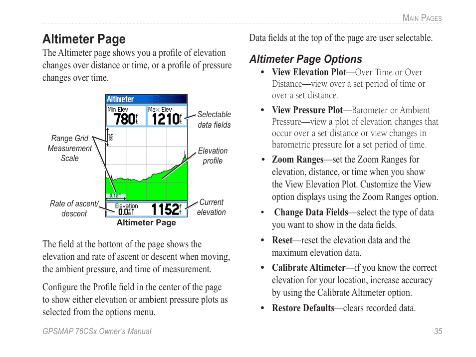 Ltimeter page | Garmin GPSMAP 76CSx User Manual | Page 41 / 64