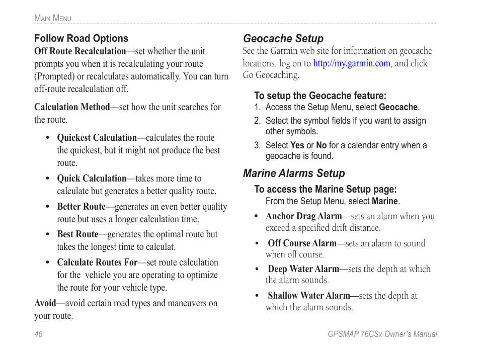 Garmin GPSMAP 76CSx User Manual | Page 52 / 64