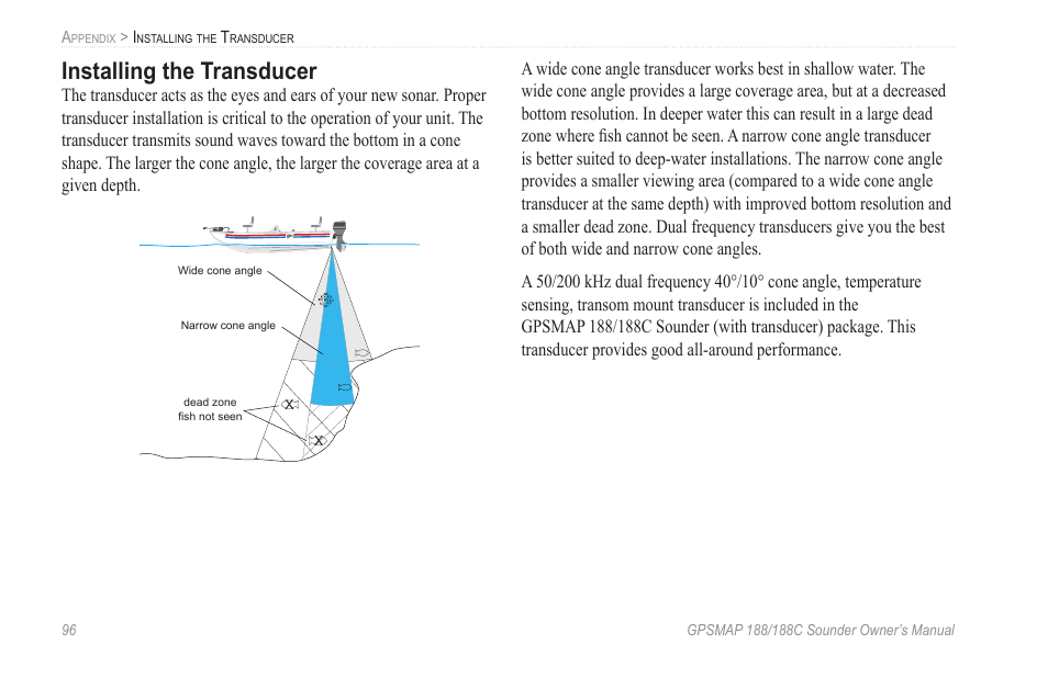 Installing the transducer | Garmin GPSMAP 188C Sounder User Manual | Page 102 / 126