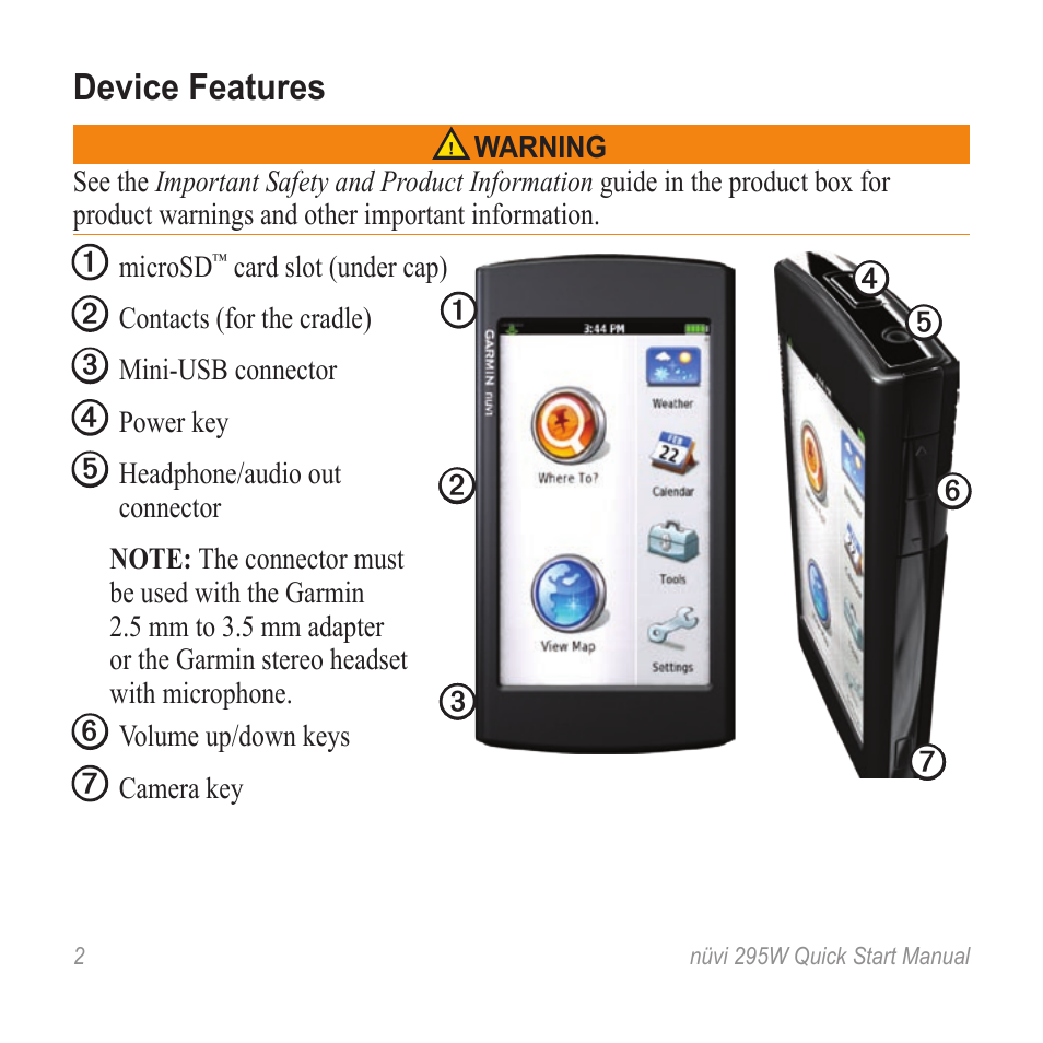 Garmin nuvi 295W User Manual | Page 2 / 16