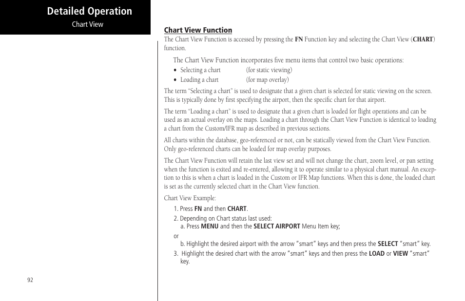 Chart view function, Detailed operation | Garmin MX20 User Manual | Page 104 / 152