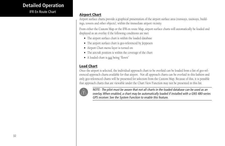 Airport chart, Load chart, Airport chart load chart | Detailed operation | Garmin MX20 User Manual | Page 44 / 152
