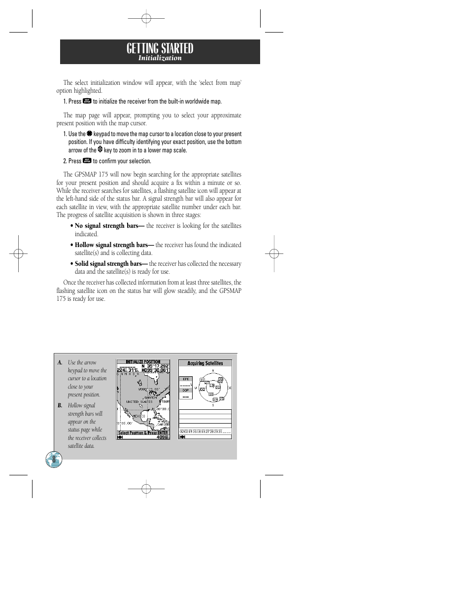 Getting started | Garmin GPSMAP 175 User Manual | Page 12 / 100