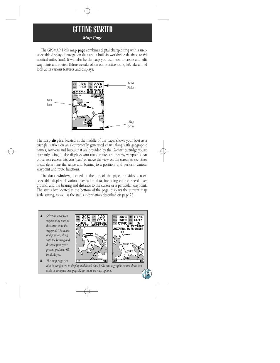 Getting started | Garmin GPSMAP 175 User Manual | Page 17 / 100