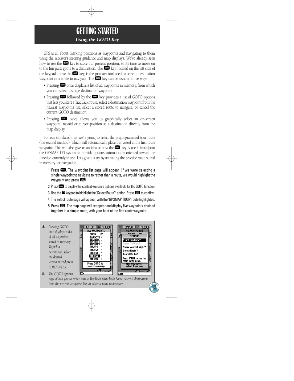 Getting started | Garmin GPSMAP 175 User Manual | Page 19 / 100