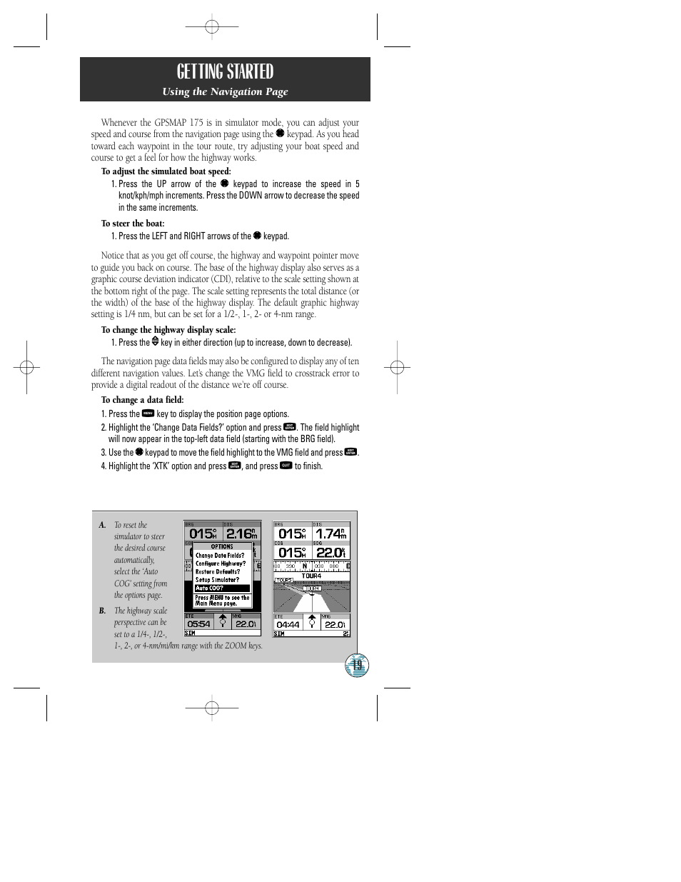 Getting started | Garmin GPSMAP 175 User Manual | Page 23 / 100