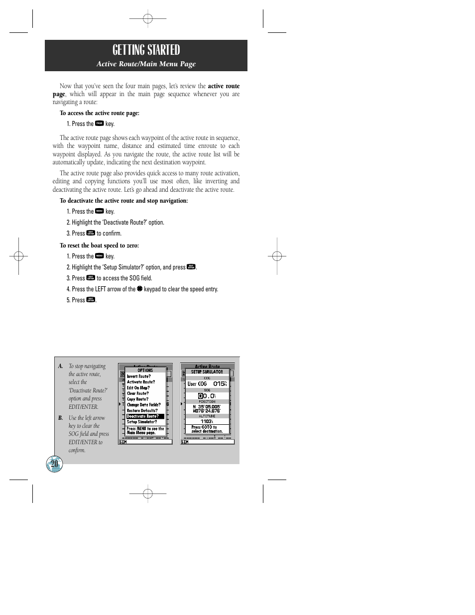 Getting started | Garmin GPSMAP 175 User Manual | Page 24 / 100