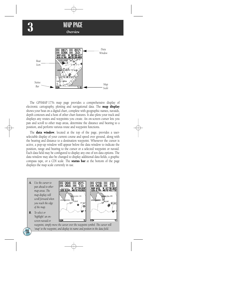 Map page | Garmin GPSMAP 175 User Manual | Page 32 / 100