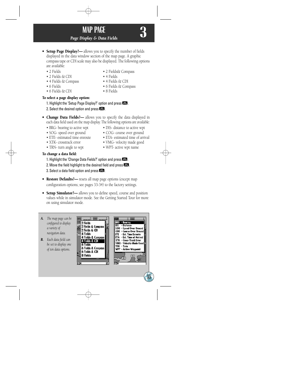 Map page | Garmin GPSMAP 175 User Manual | Page 39 / 100