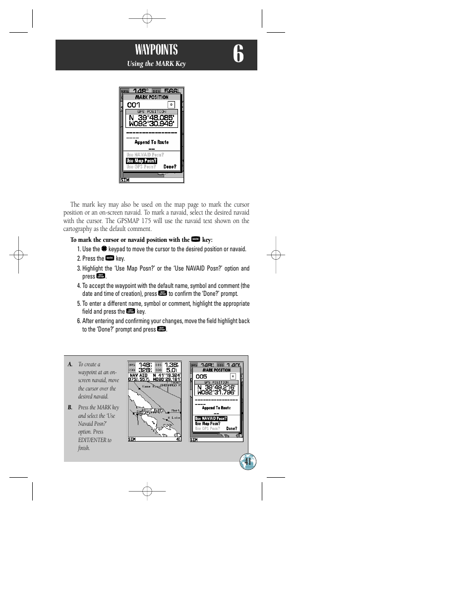 Waypoints | Garmin GPSMAP 175 User Manual | Page 45 / 100