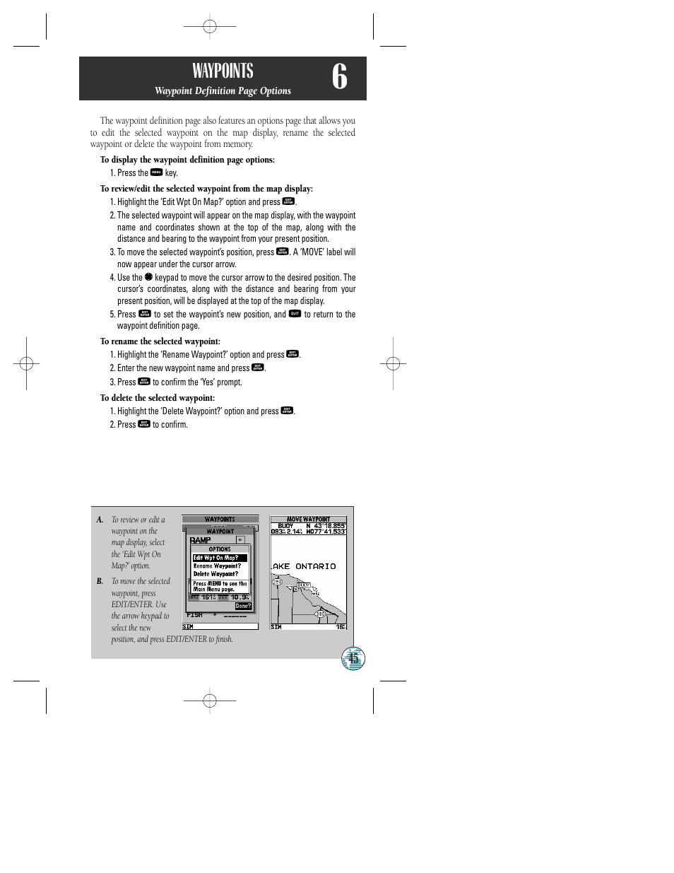 Waypoints | Garmin GPSMAP 175 User Manual | Page 49 / 100