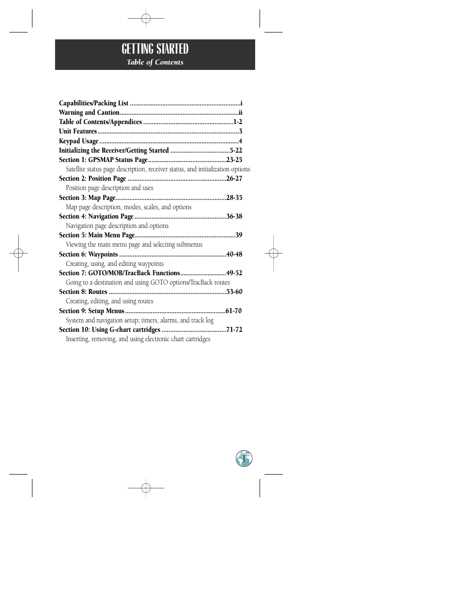 Getting started | Garmin GPSMAP 175 User Manual | Page 5 / 100