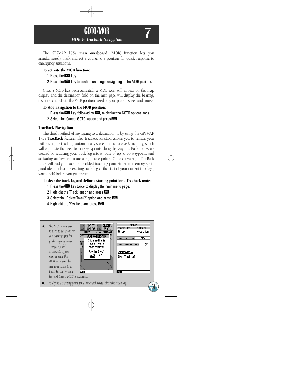 Goto/mob | Garmin GPSMAP 175 User Manual | Page 55 / 100