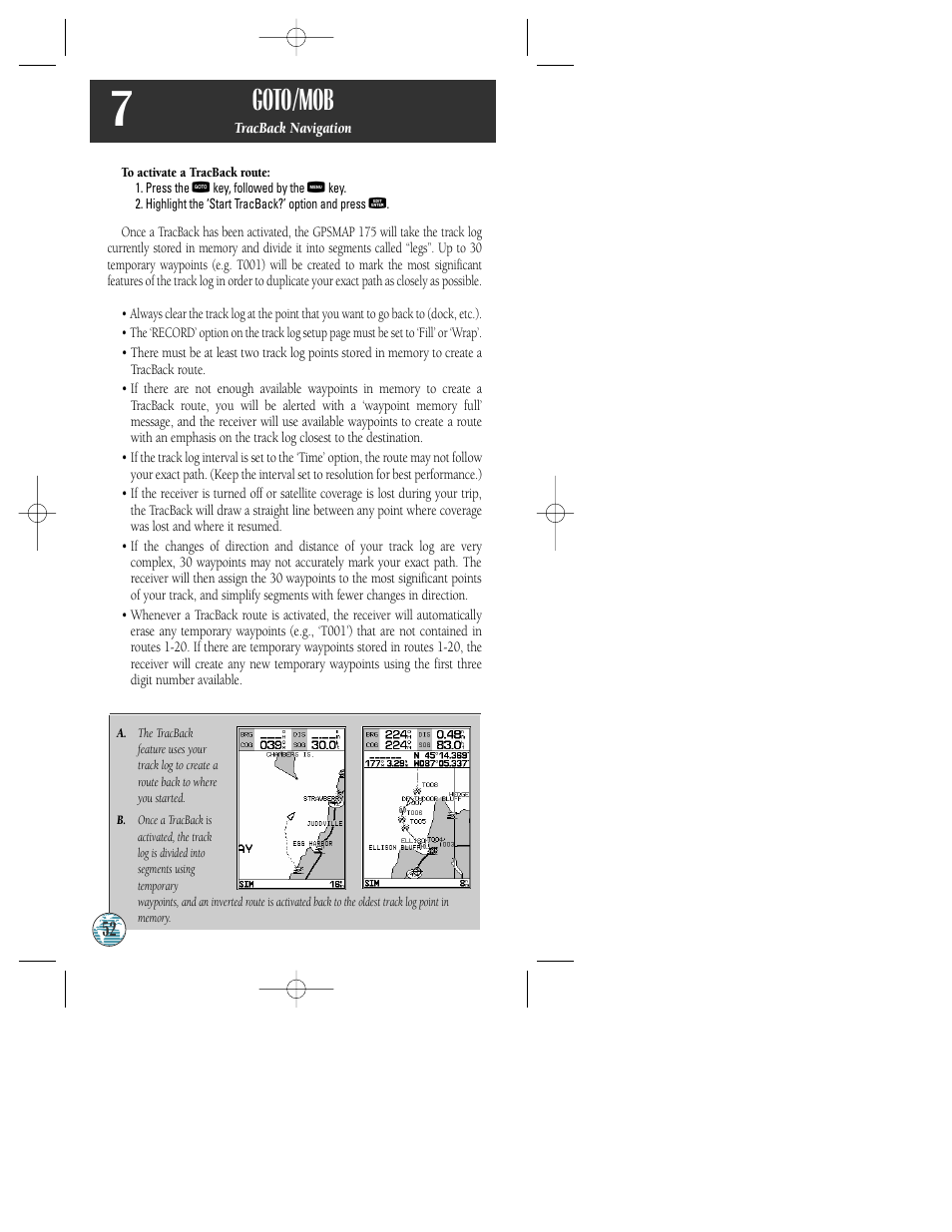 Goto/mob | Garmin GPSMAP 175 User Manual | Page 56 / 100