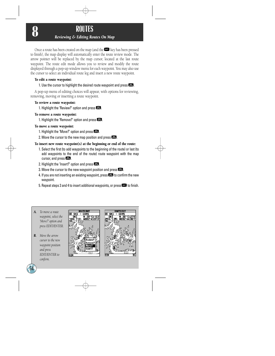 Routes | Garmin GPSMAP 175 User Manual | Page 58 / 100