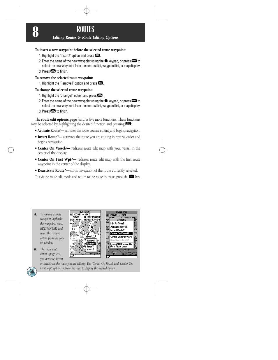 Routes | Garmin GPSMAP 175 User Manual | Page 60 / 100