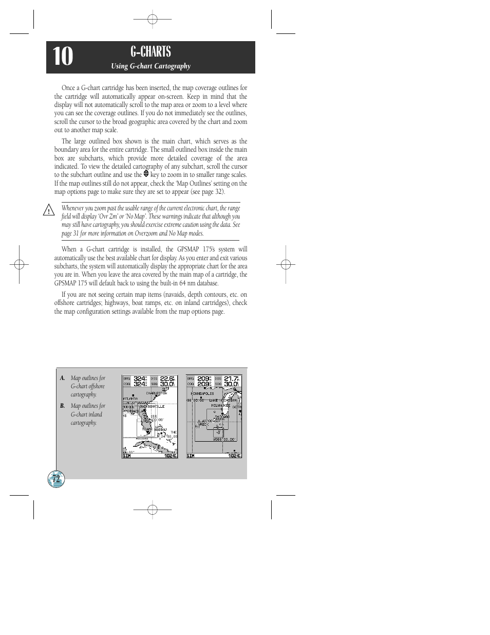 G-charts | Garmin GPSMAP 175 User Manual | Page 76 / 100