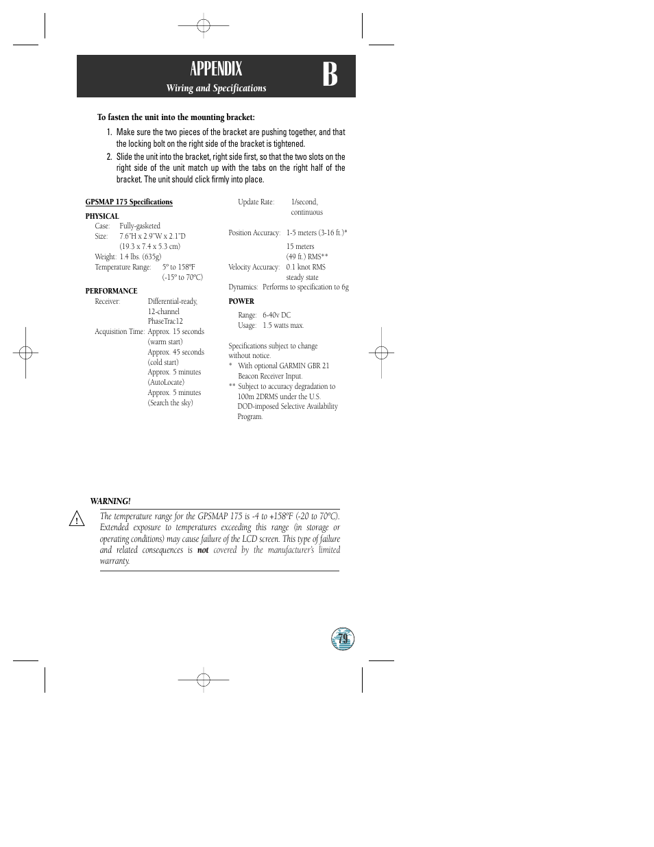 Appendix | Garmin GPSMAP 175 User Manual | Page 83 / 100