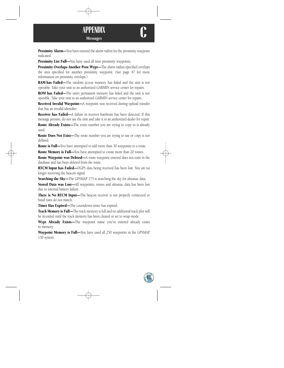 Appendix | Garmin GPSMAP 175 User Manual | Page 85 / 100