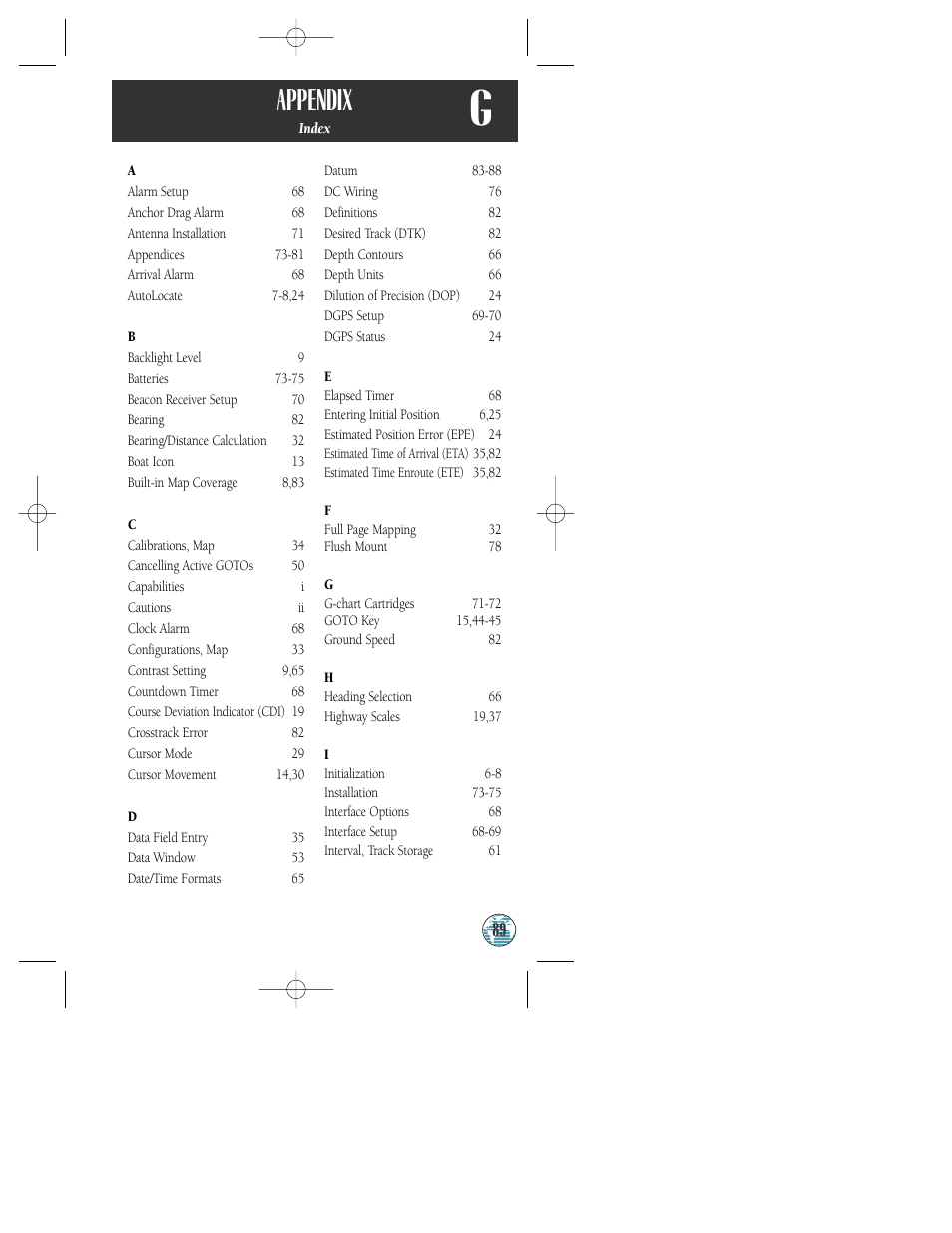 Appendix | Garmin GPSMAP 175 User Manual | Page 93 / 100