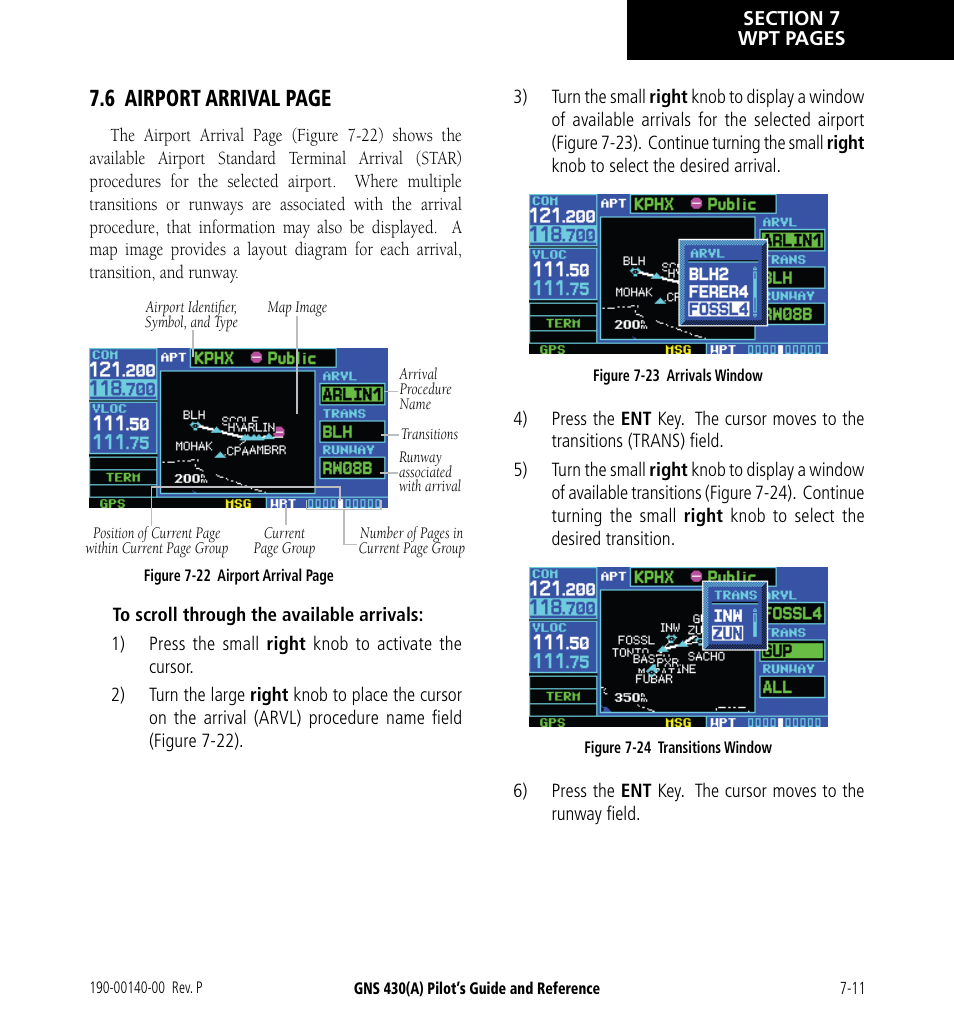 6 airport arrival page | Garmin GNS 430 User Manual | Page 127 / 266