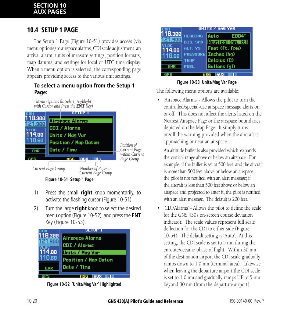 4 setup 1 page | Garmin GNS 430 User Manual | Page 178 / 266