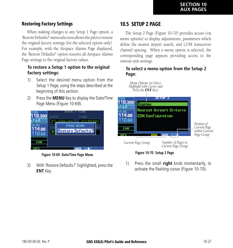 5 setup 2 page | Garmin GNS 430 User Manual | Page 185 / 266