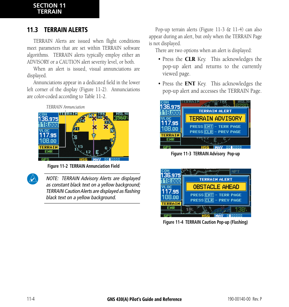 3 terrain alerts, 3 terrain alerts -4 | Garmin GNS 430 User Manual | Page 192 / 266