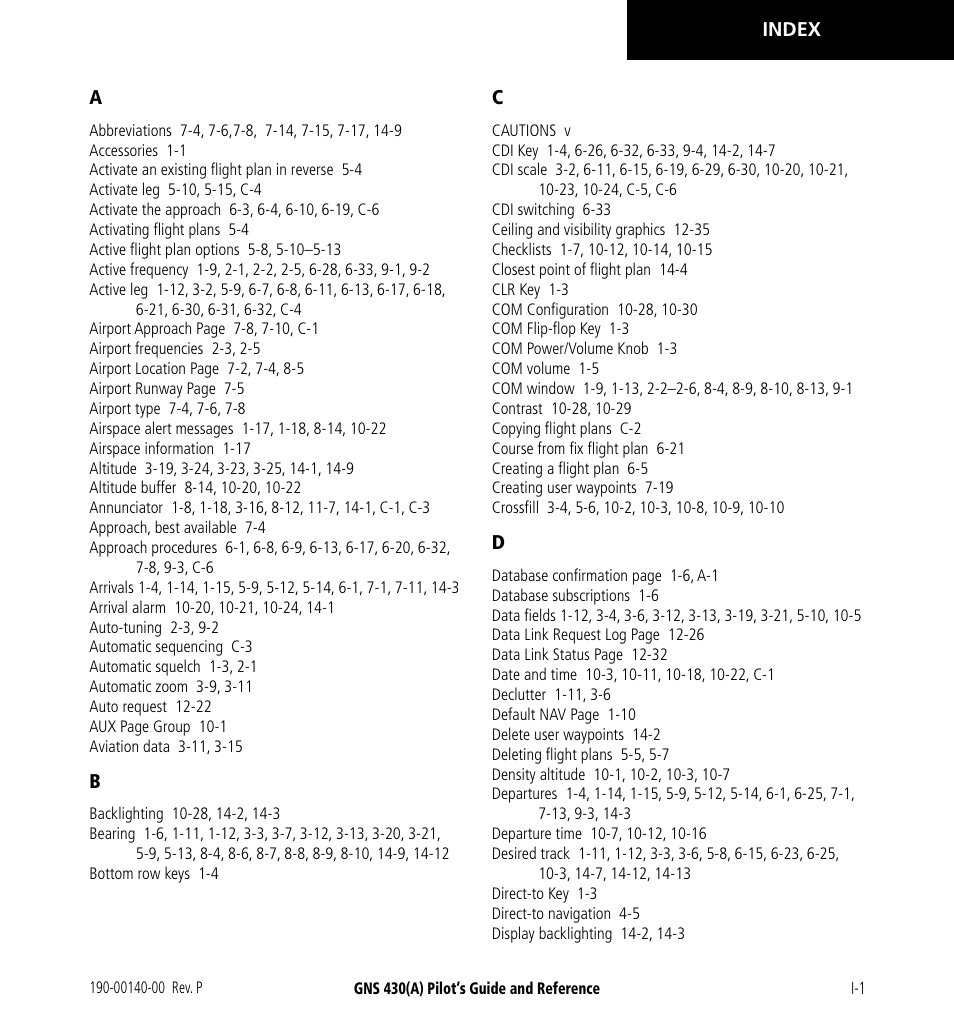 Garmin GNS 430 User Manual | Page 261 / 266