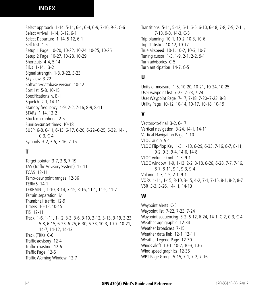 Garmin GNS 430 User Manual | Page 264 / 266