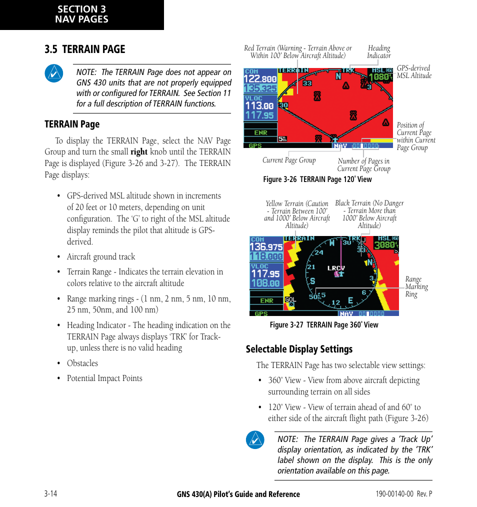 5 terrain page | Garmin GNS 430 User Manual | Page 48 / 266