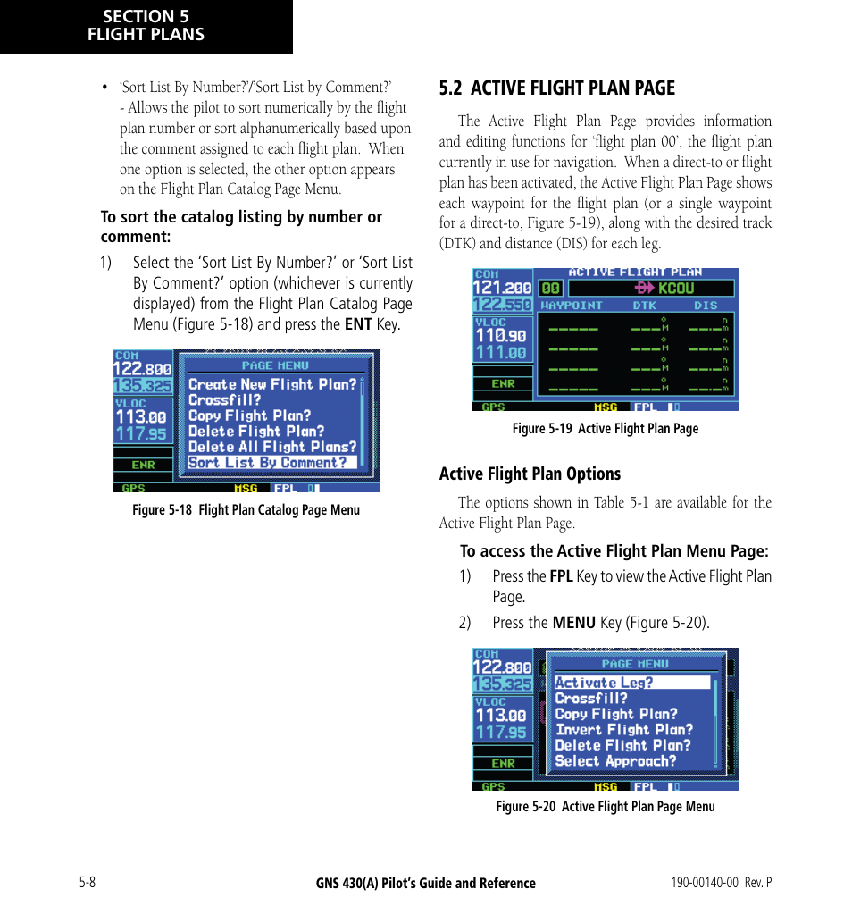 2 active flight plan page | Garmin GNS 430 User Manual | Page 74 / 266