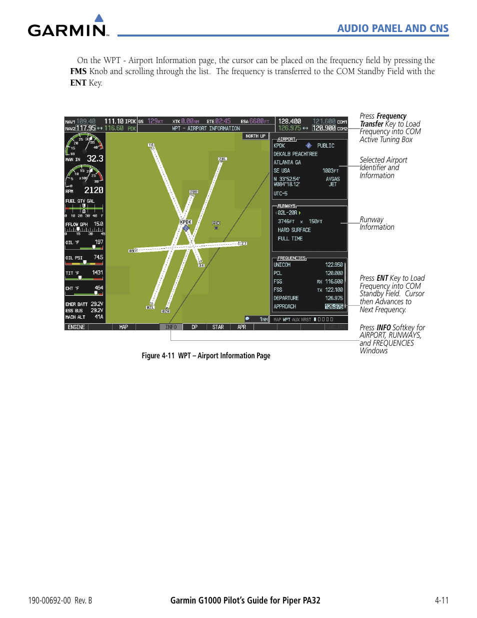 Audio panel and cns | Garmin G1000 Piper PA32 User Manual | Page 105 / 450