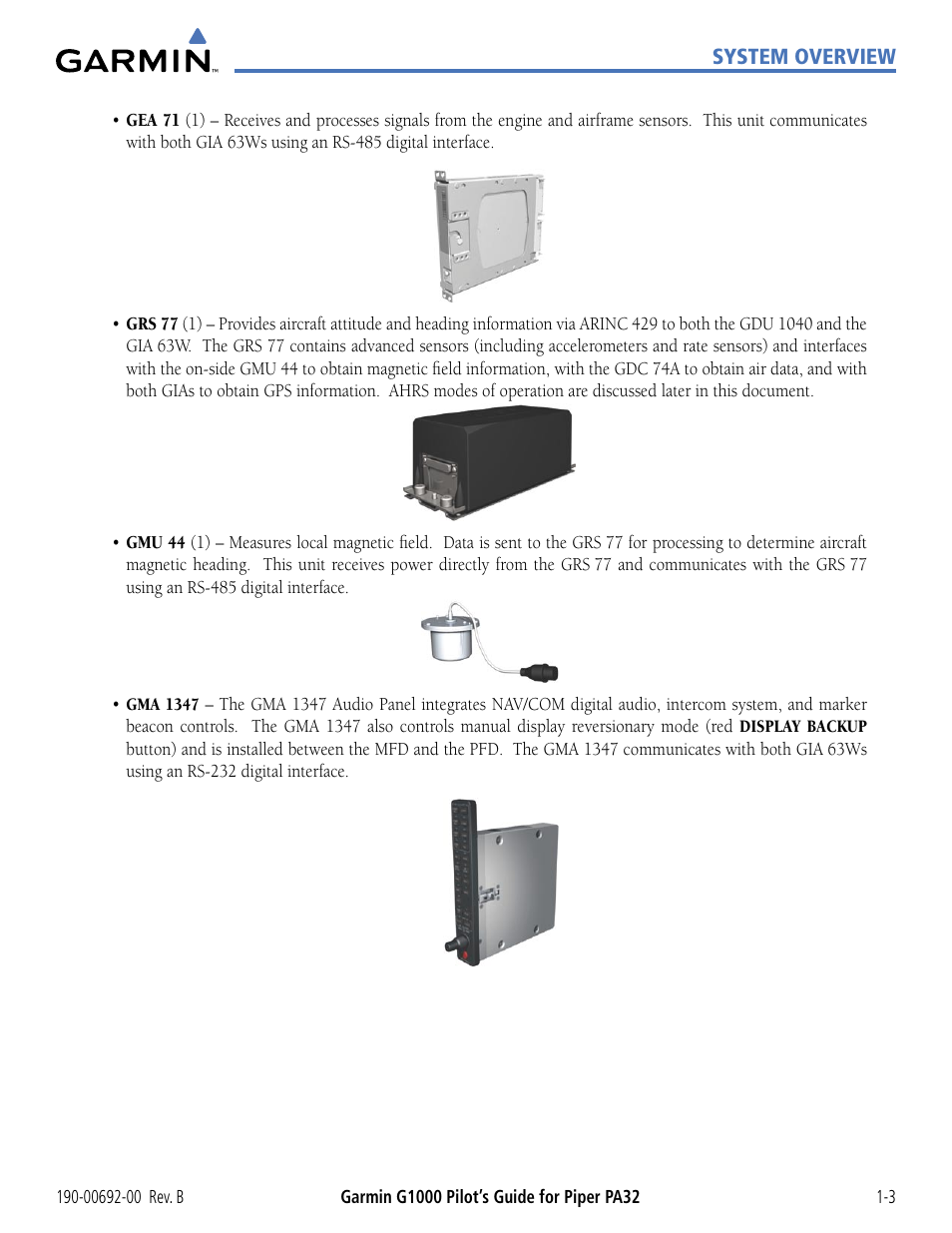 Garmin G1000 Piper PA32 User Manual | Page 13 / 450