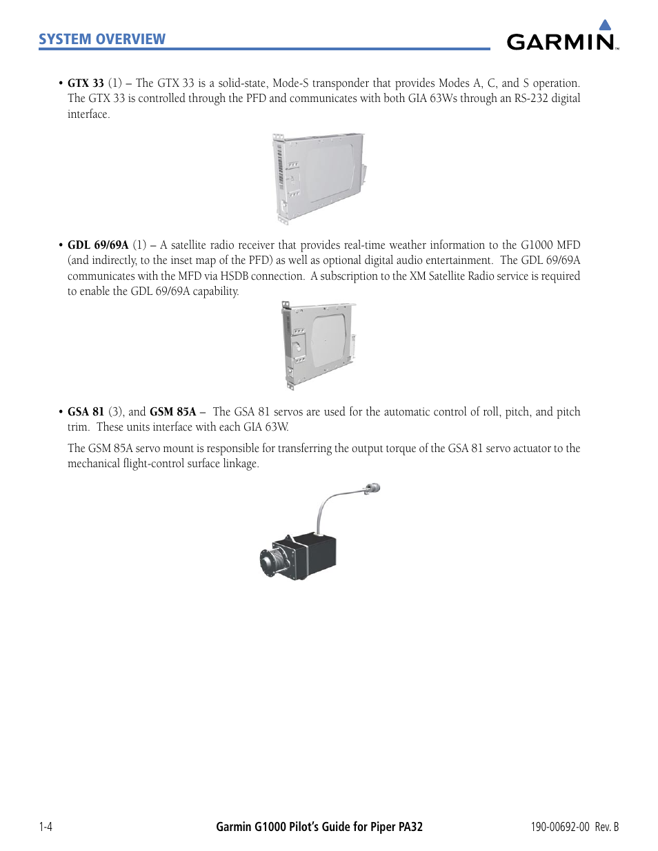 Garmin G1000 Piper PA32 User Manual | Page 14 / 450