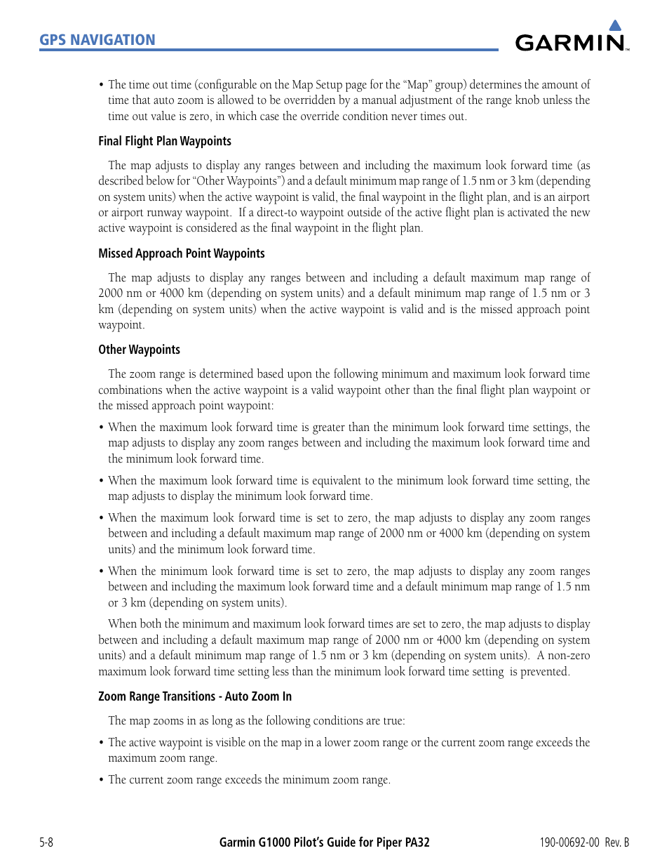 Garmin G1000 Piper PA32 User Manual | Page 142 / 450