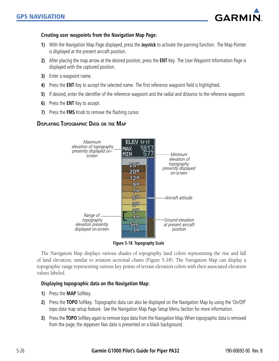 Gps navigation | Garmin G1000 Piper PA32 User Manual | Page 160 / 450