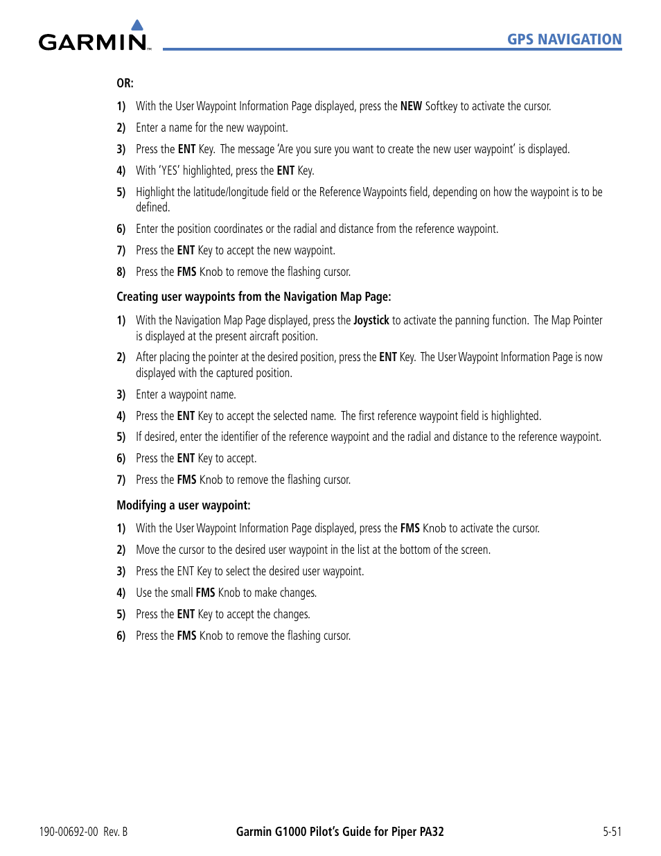 Garmin G1000 Piper PA32 User Manual | Page 185 / 450