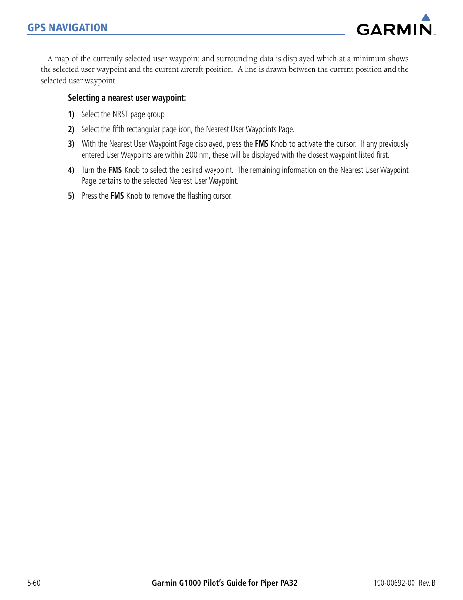 Garmin G1000 Piper PA32 User Manual | Page 194 / 450