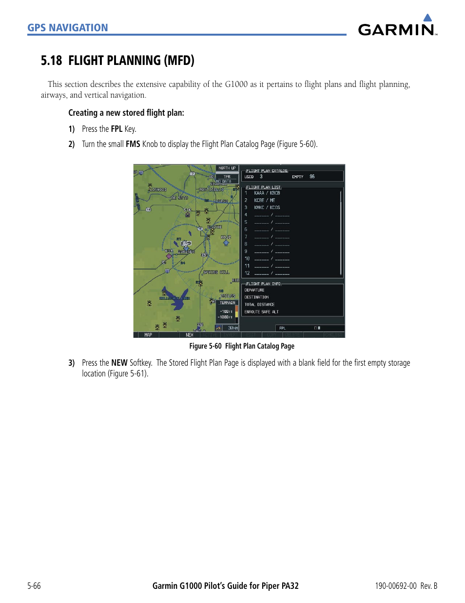 18 flight planning (mfd), 18 flight planning (mfd) -66 | Garmin G1000 Piper PA32 User Manual | Page 200 / 450