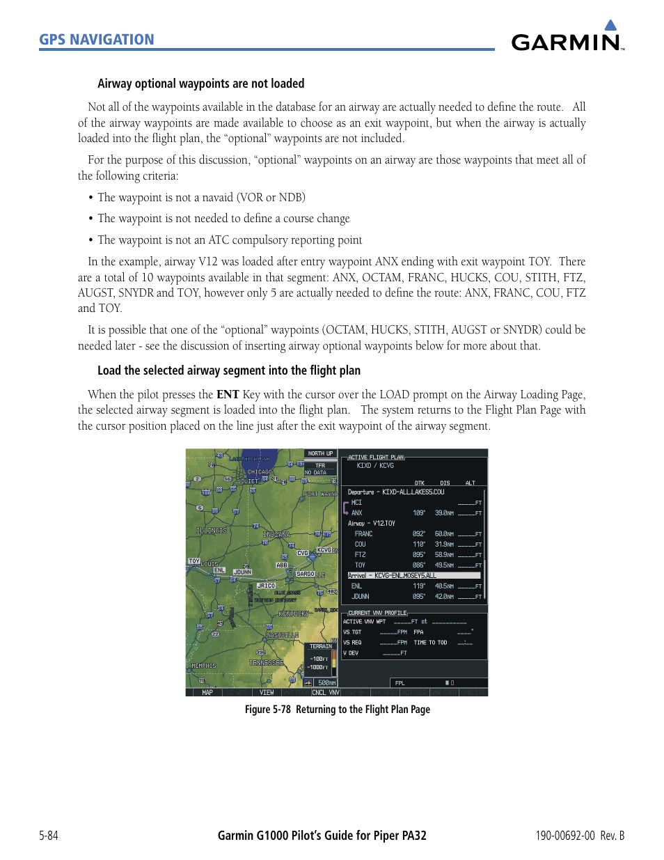 Garmin G1000 Piper PA32 User Manual | Page 218 / 450