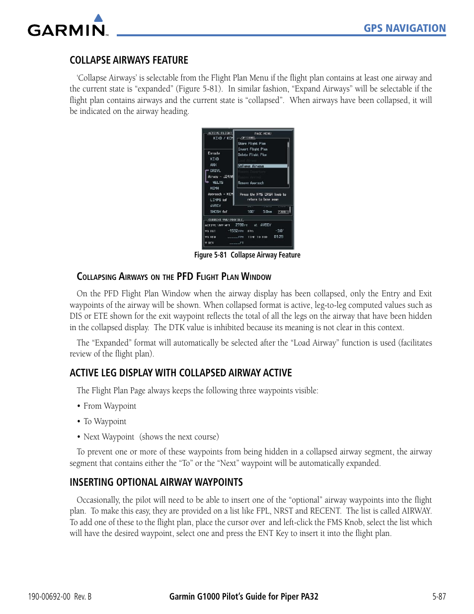 Garmin G1000 Piper PA32 User Manual | Page 221 / 450