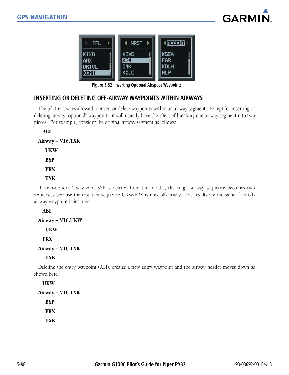 Garmin G1000 Piper PA32 User Manual | Page 222 / 450