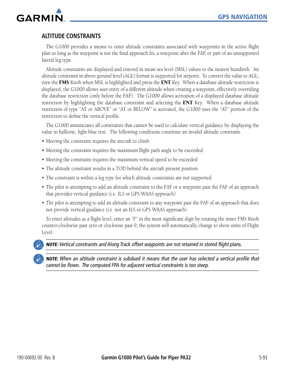 Garmin G1000 Piper PA32 User Manual | Page 227 / 450