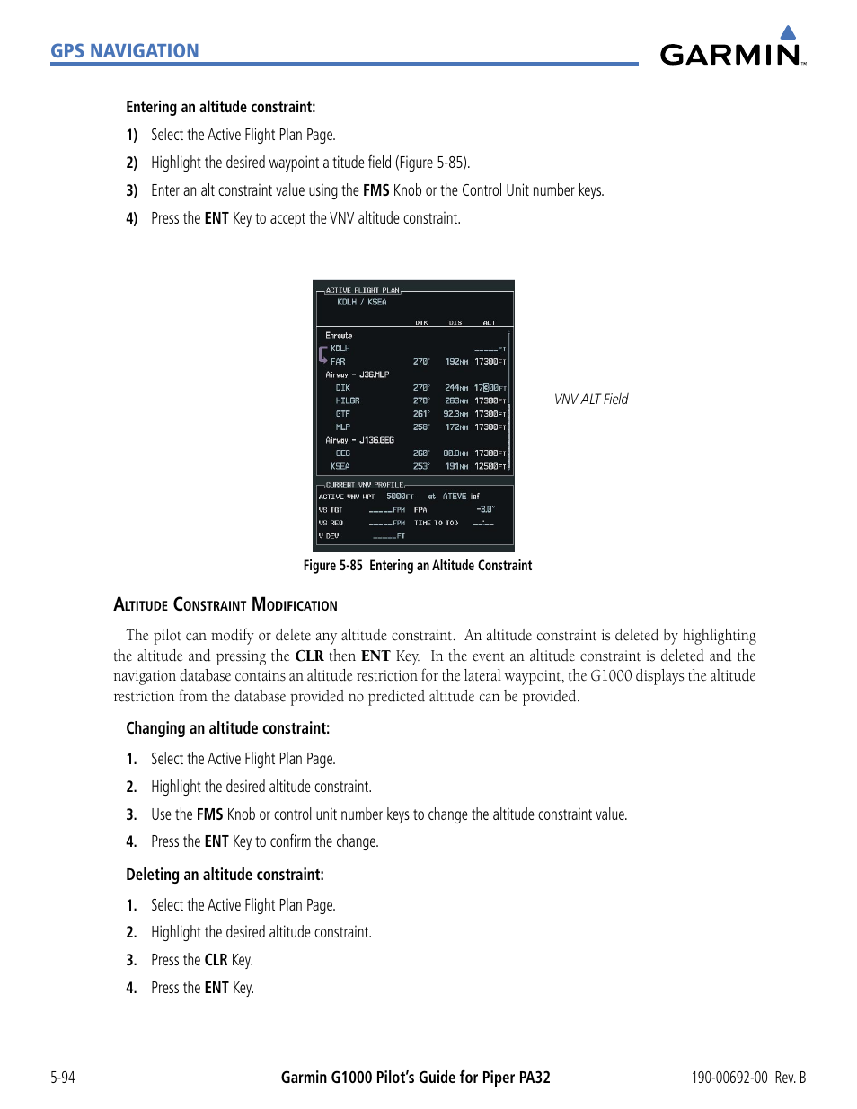 Garmin G1000 Piper PA32 User Manual | Page 228 / 450