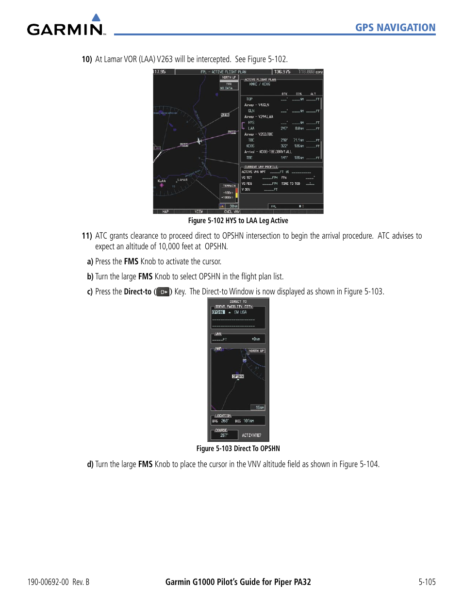 Garmin G1000 Piper PA32 User Manual | Page 239 / 450